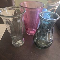 3 Large Flower/Rose Vases $10