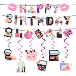 7pcs Makeup Birthday Party Decorations (New, Unopened)