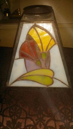 Antique Stained Glass Lampshade