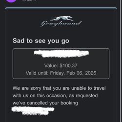 Greyhound Voucher $100 Value 