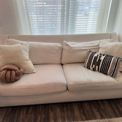 Cream Upholstered Sofa (Two-Seater)