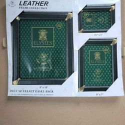 Leather Picture Frame Set