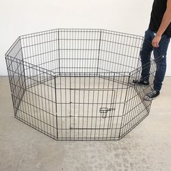(NEW) $44 Foldable 30” Tall x 24” Wide x 8-Panel Pet Playpen Dog Crate Metal Fence Exercise Cage Play Pen