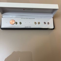 18k gold over sterling silver earnings lot of 3