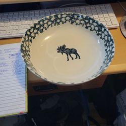 Vintage Folk Craft Moose Country By Tienshan 9" Vegetable Bowl