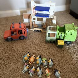 Bluey Toy Vehicles Set – 4WD, Garbage Truck & Caravan