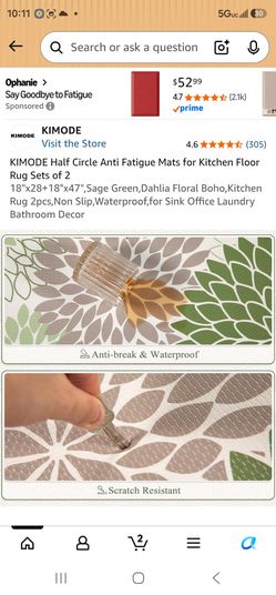 2 Pieces Anti Fatigue Kitchen Mats