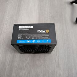 PowerSpec 850W 80 Plus Gold Power Supply PSU ATX