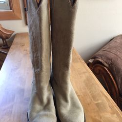 Women’s Tan Genuine Suede Cowboy Boots