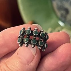 Circa 40’s Snake Eyes Navajo Sterling/Turquoise Ring