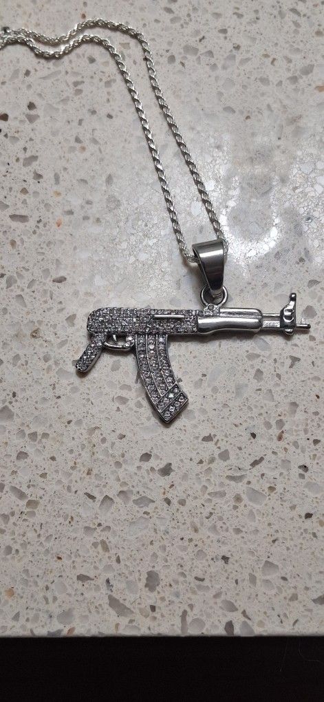 14k Gold Filled Over Stainless Steel Pew Pew Pendant