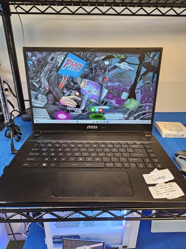 15" MSI GS66 Steath 10SE, 2.59 i7, RTX 2060, 16GB RAM, 500GB, WIN 11 + New Battery 9S716V112407ZKB000026 [NEEDS MOUSE] $495