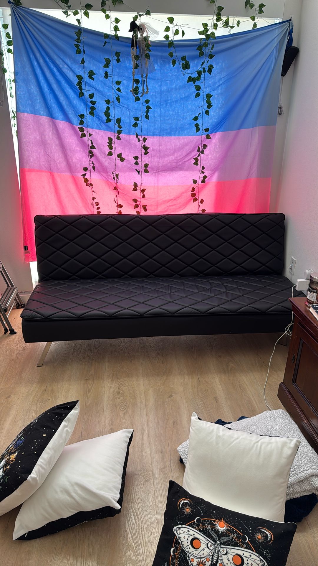 Black Leather Futon