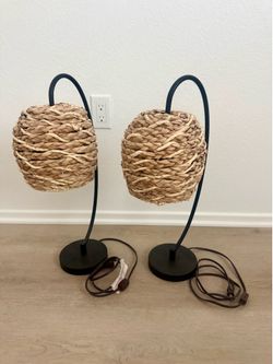 Woven Lamp Set of 2