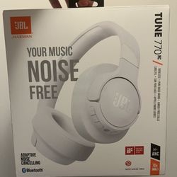 New JBL Tune 770NC Bluetooth Wireless Over-Ear Headphones- White- Msrp $129.99
