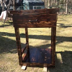 Custom Burned End Table/ Nightstand Shou Sugi Ban