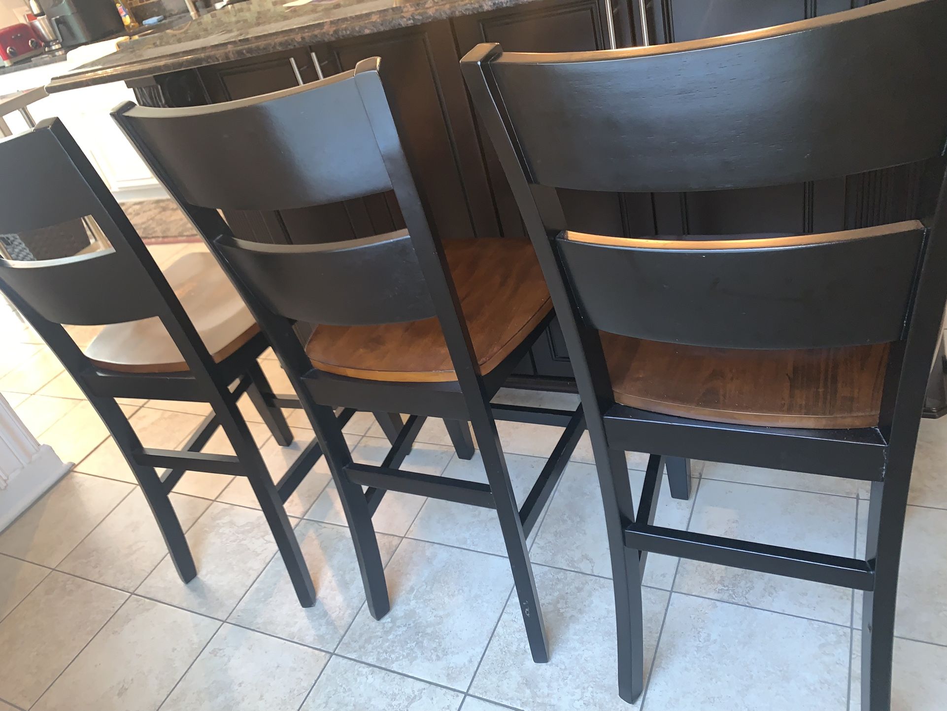 Black And Brown Bar Stool Set 