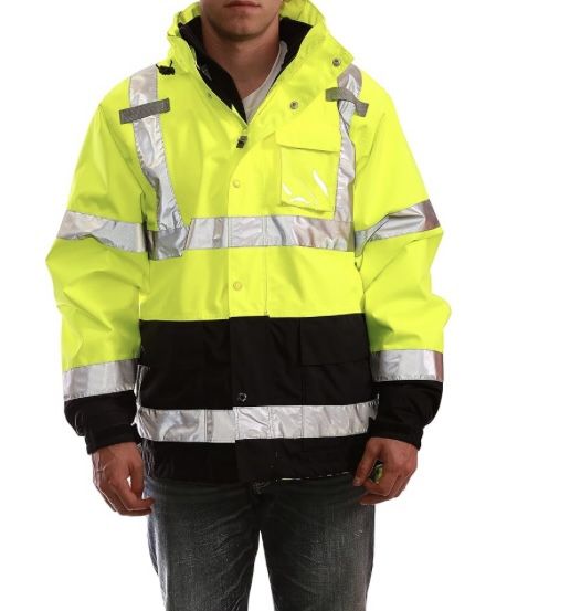Reflective rain jacket size XL