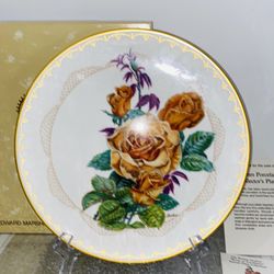 Authentic BOEHM Collectible Roses Of Excellence “Brandy” Plate W Documents & Box