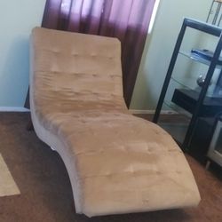 Ashley Microfiber Tan Sofa Chaise