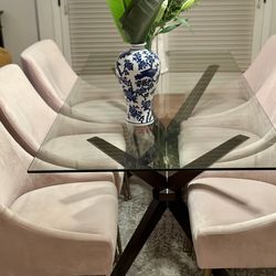 Modern Glass Dining Table + 6 Velvet Chairs — MUST GO TODAY ✈️