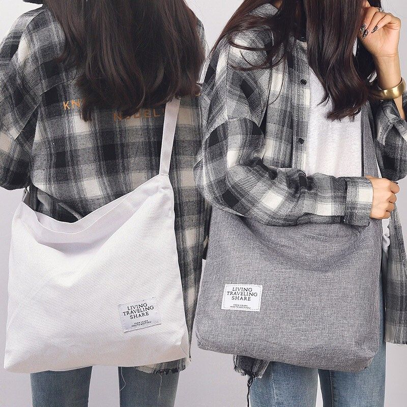  Women Shoulder Bag Large Canvas Handbag, Tote Handbag, 15"×13" & Small Crossbag