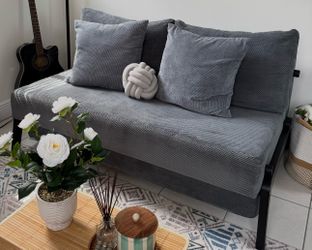 Sofá y Juego de mesa de comedor de 3 piezas, mesa de cocina rectangular.