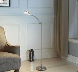 ORE International 54-Inch-Long Tinsley Silver Integrated LED Task Floor Lamp