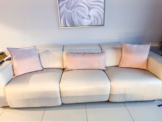 Oversized modular leather sofa-recliner