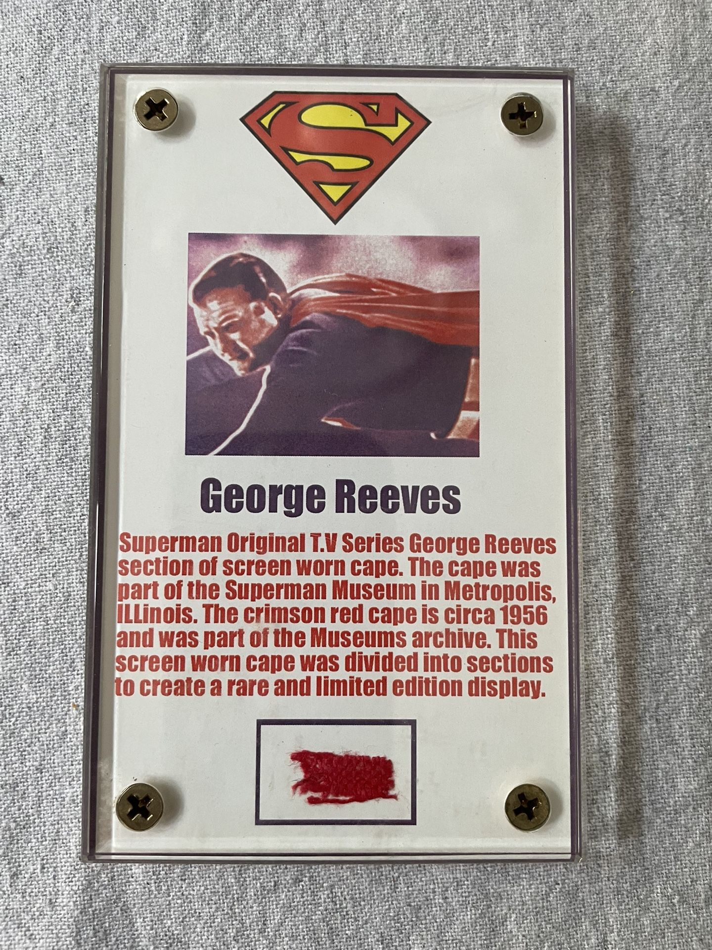 Collectible Framed Superman Cape