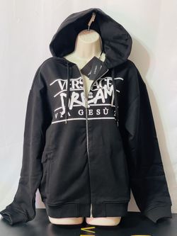 Versace Dream Logo Black Hoodie Size large New 