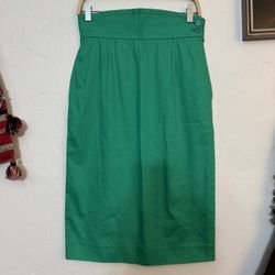VINTAGE YVES SAINT LAURENT GREEN PENCIL SKIRT EXCELLENT CONDITION SZ SMALL