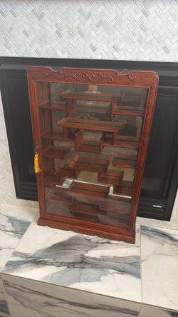 Vintage Chinese Solid Rosewood Oriental Wall Curio