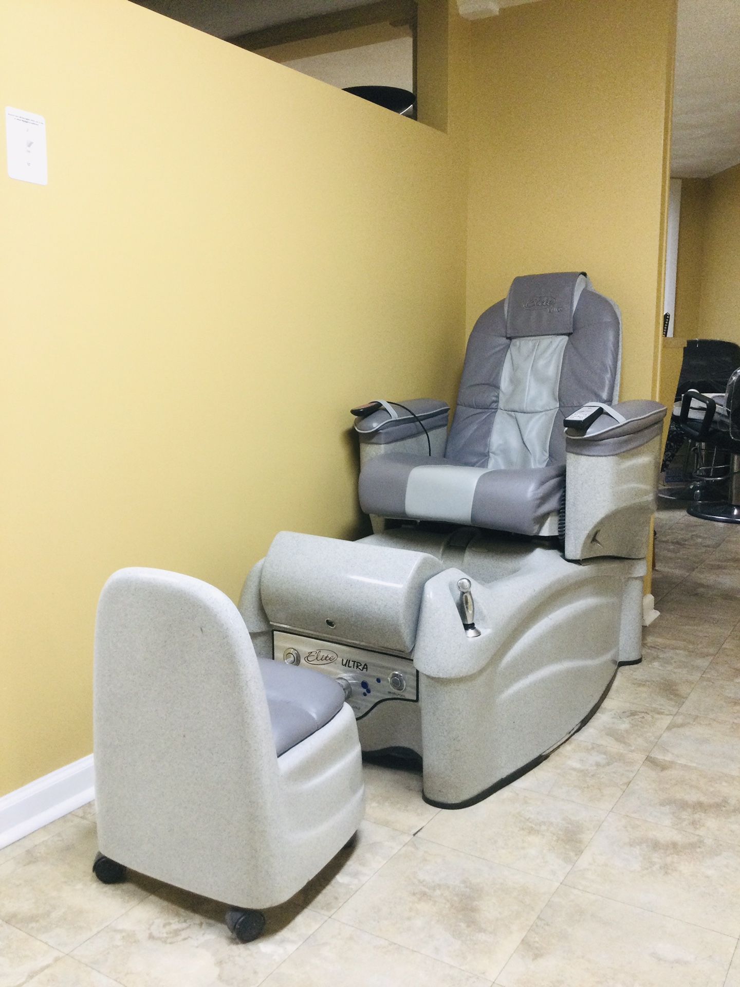 Elite Ultra Gray Pedicure Station with Chair