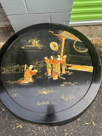 Vtg Hand Carved Chinese Tea Table