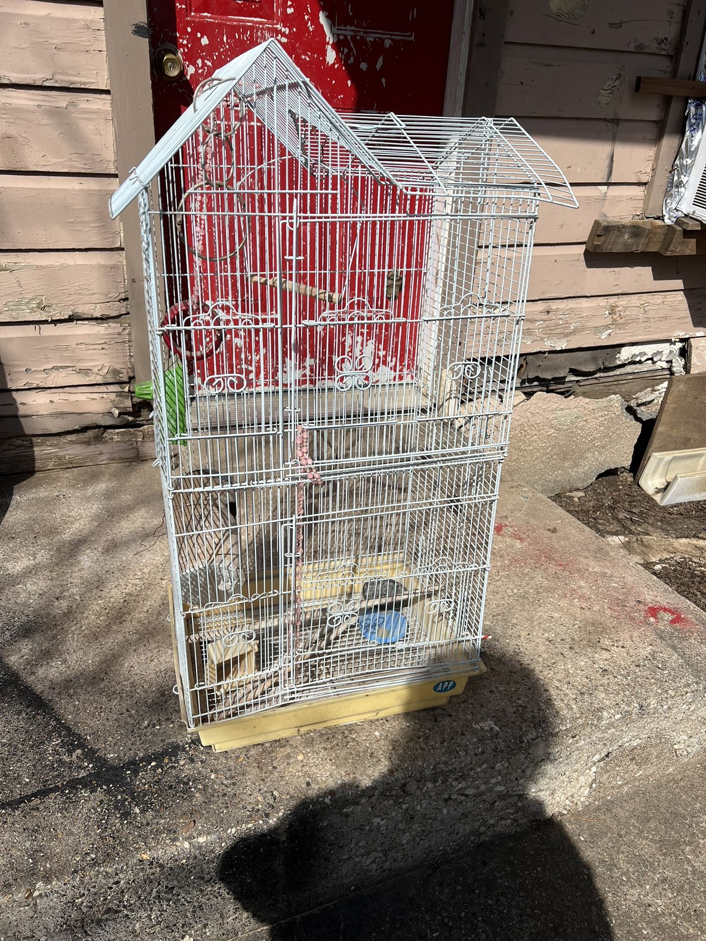 Large White Bird Cage With Roof Top Large Flight Bird 