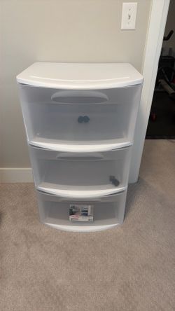 Sterilite Three Drawer Wide Cart with Clear Drawers