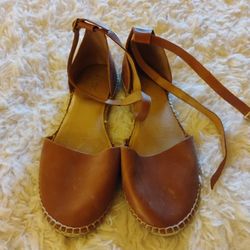 Aldo Leather Tan Flats