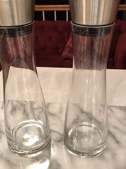 2 Large Water Carafe With Steel Lids