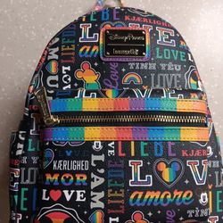 🏳️‍🌈 Disney Parks Loungefly Pride “Love Languages” Mini Backpack – NEW with Tags