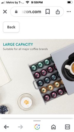 Navarro Coffee Pod Holder Drawer - 50 Capsule Storage Organizer Tray Counter Container - Fits Standard Sizes of Pods and Capsules - 1 Drawer Design …