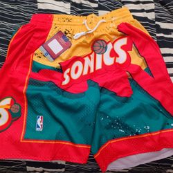 Seattle Sonics Basketball Shorts New 
