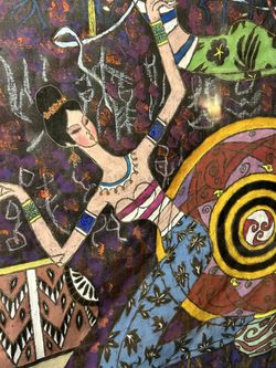 Original  Signed 1990  Painting By Chinese Artist Zhuang Da Shuan 