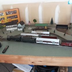 Rail King O Scale Train Set And Hand Made table