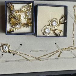 COMPLETE, NEW Two Hearts Stauers Jewelry set