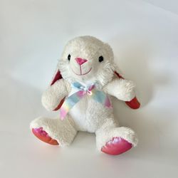 White & Pink Easter Bunny Plush Stuffed Animal Toy