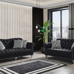 Juliette Black Velvet Sofa & Loveseat 