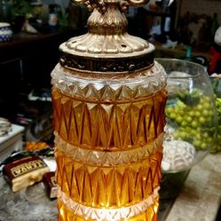 Vintage MCM Hollywood Regency Prism Glass 3 Way Lamp