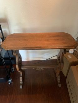 Vintage Wooden Trestle Console Table