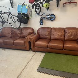 2 Leather Couch / Sofas 